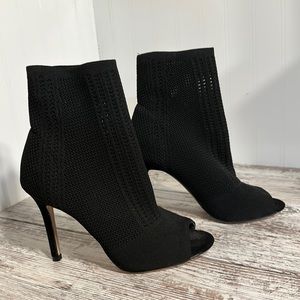 Catherine Malandrino Open-Toe Stiletto Ankle Boot Black 8